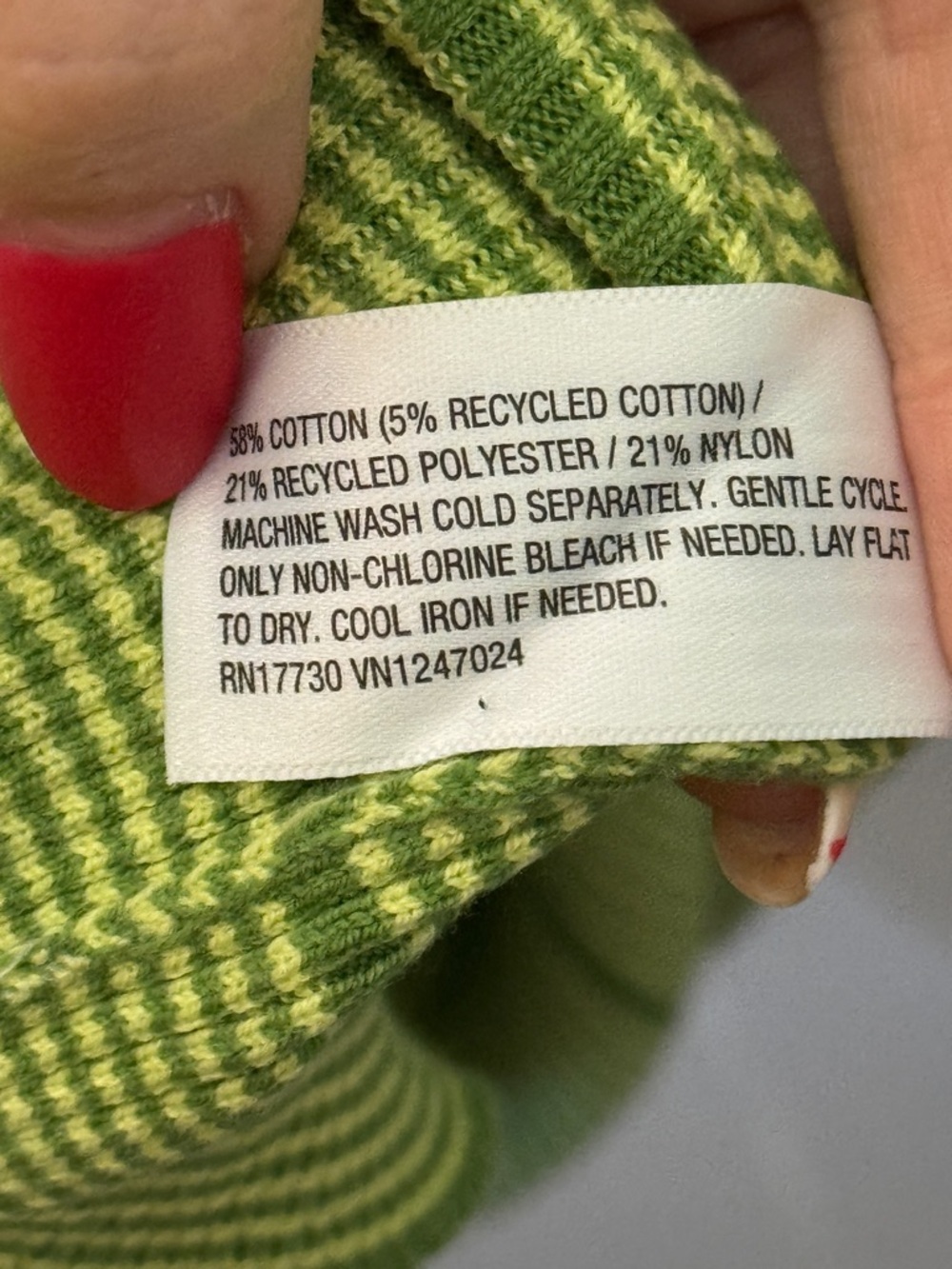 Target Women's Neon Green Striped Long-Sleeve Knit Dress - Picture 3 of 4